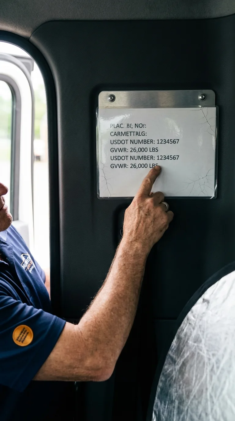 USDOT licensing placard verification in Dyersville